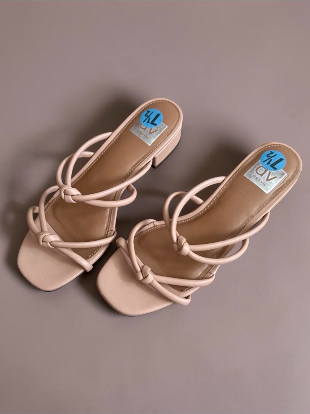 Dolce Vita Blush Knotted Strappy Block Heel Sandals